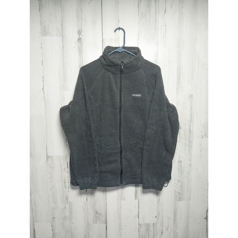 Columbia Gray Fleece Jacket Women's Plus Size 1X Polyester Full Zip Pockets